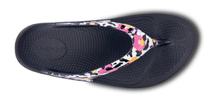 OOFOS Oolala Limited Black Flora - รองเท้าเพื่อสุขภาพ นุ่มสบาย